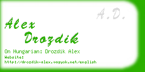 alex drozdik business card